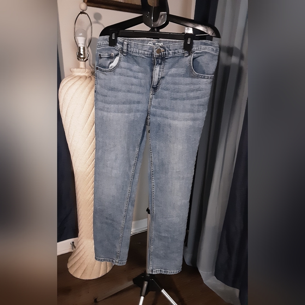 EUC BOY'S WONDER NATION BLUE DENIM STRAIGHT JEANS SIZE 16 HUSKY